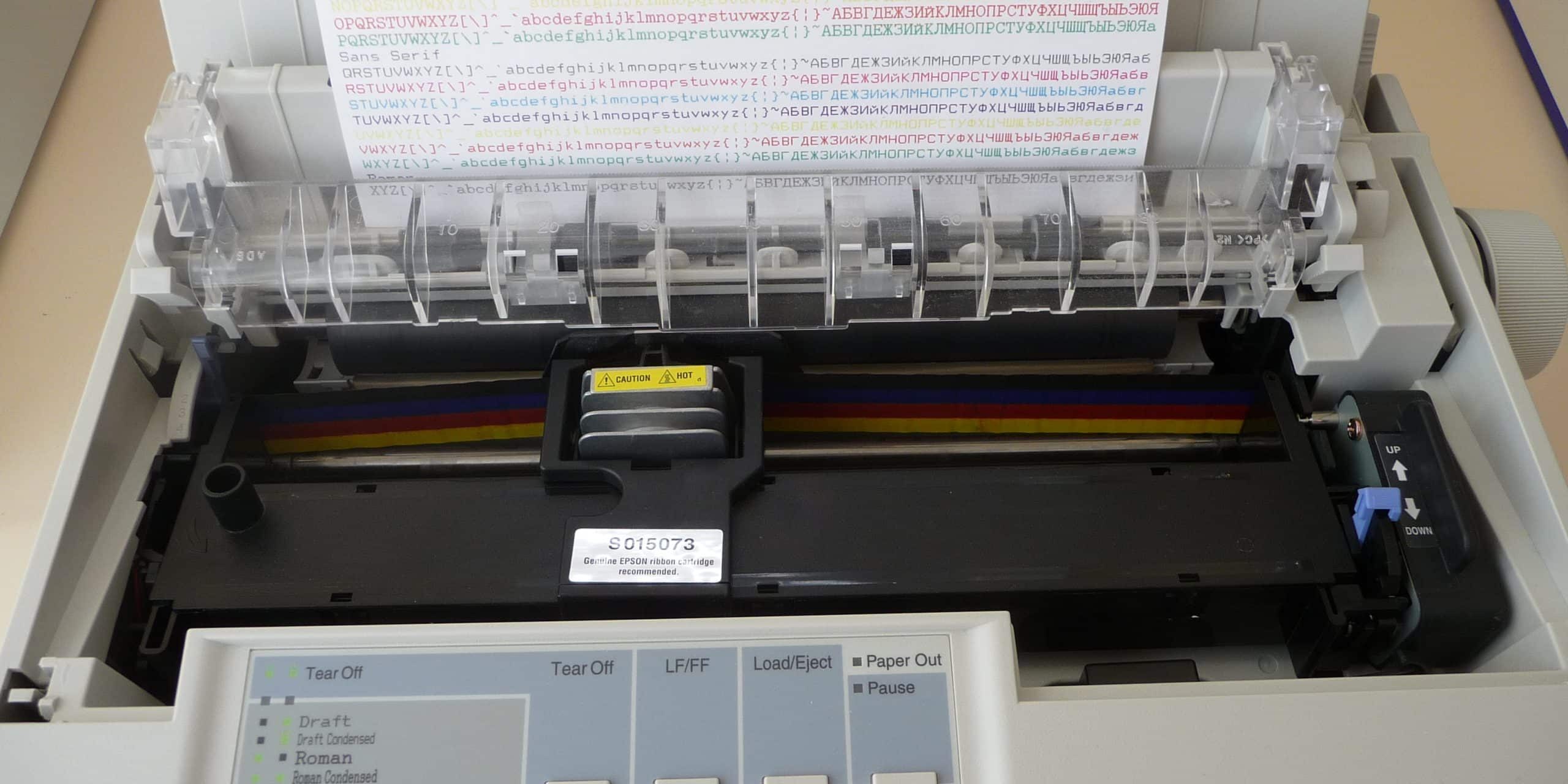 Epson_LX-300+_dot_matrix_printer_with_colour_kit