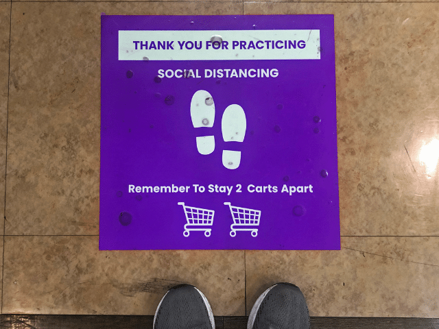 Free Social Distancing Signs for supermarket