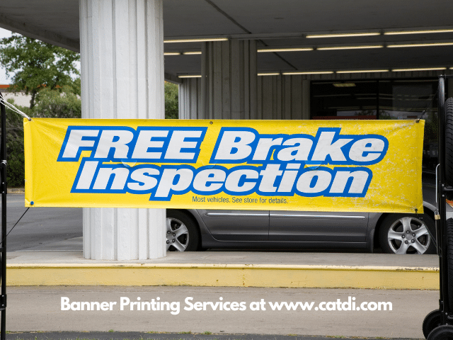 free brake inspection garage banner printed by Catdi printing free brake inspection garage banner printed by Catdi printing